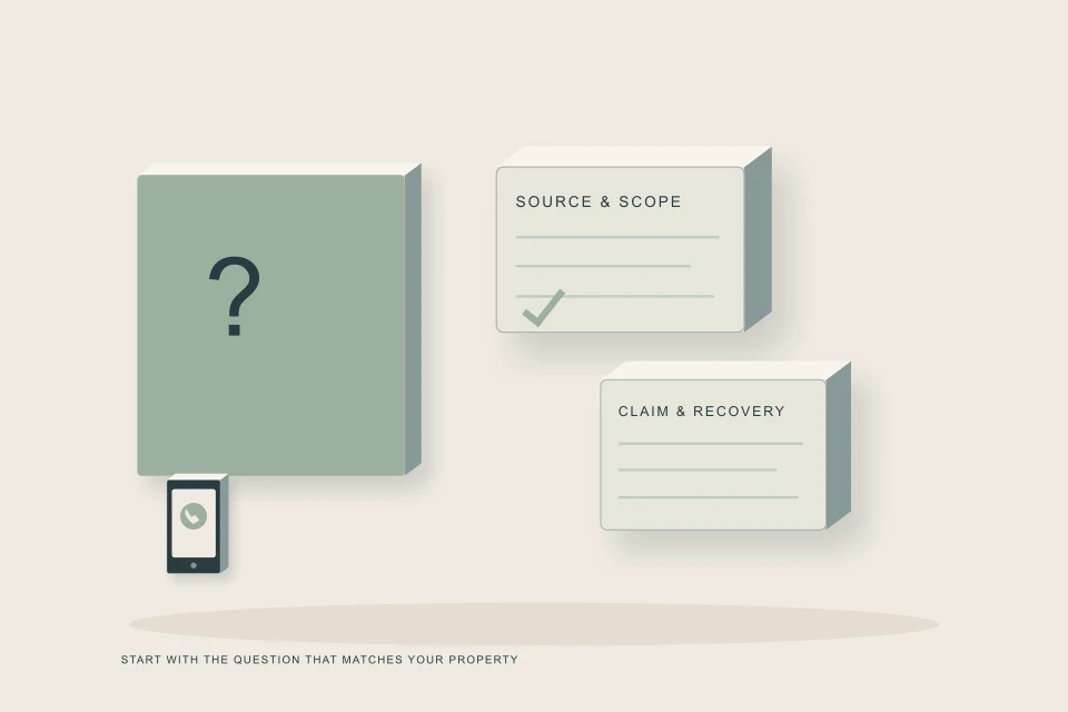 Conceptual illustration of sewage recovery question reference desk and answer folders